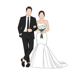 Wedding Couple Vector, Wedding Couple, Married Couple, Vector with Transparent Background
