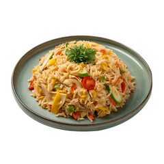 Egg Fried Rice with Mixed Vegetables and Fresh Herbs