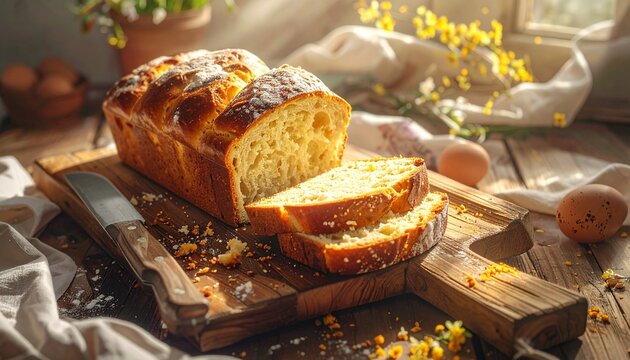 Angeschnittenes Osterbrot