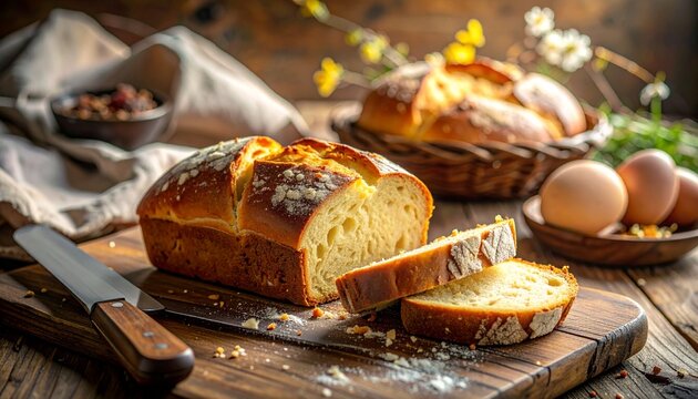 Angeschnittenes Osterbrot