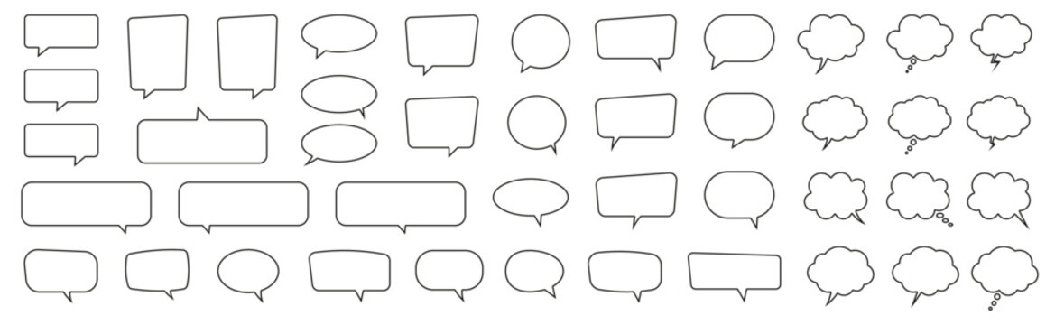 Speech bubble, speech balloon, line chat bubble for apps and websites.