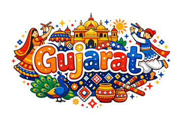 Fototapeta premium Vibrant gujarat culture celebration with traditional dance and architecture