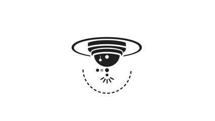 Security camera icon with motion detection lines.