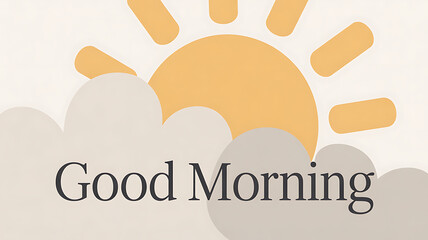 Obraz premium Good morning sunshine with happy clouds and warm rays