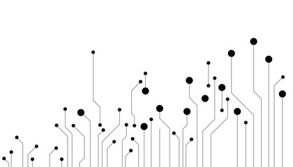 Abstract Dark Circuit Board Pattern with Glowing Nodes © Butterfly