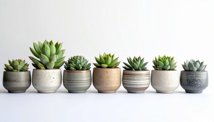 Fototapeta premium Succulent Style: Ceramic Pot Designs and Indoor Plant Aesthetics for Modern Spaces