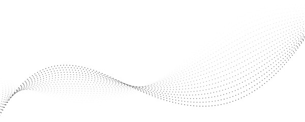 Abstract dotted wave pattern with fluid motion for minimalist design and digital visualization