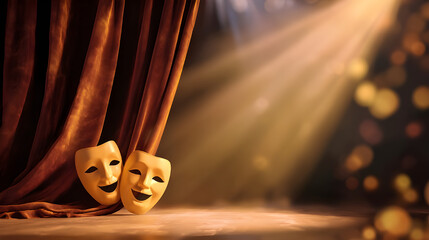 Classic Theatre Masks in Spotlight on Dramatic Stage