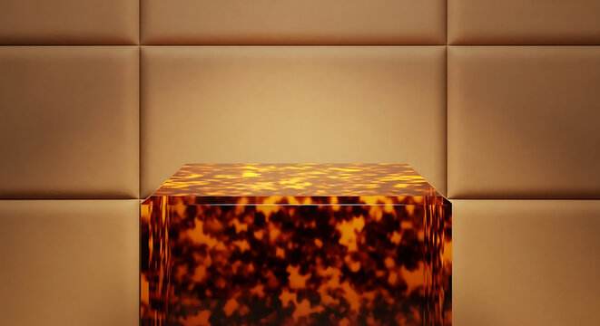 Decorative tortoiseshell box on beige wall