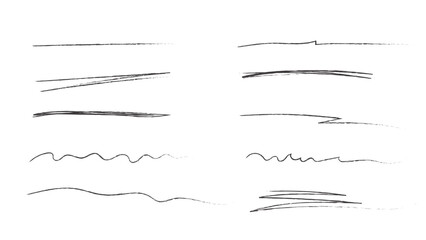 Set of Hand drawn Grungy Underline and Scribble Lines