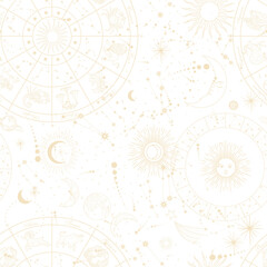 PNG illustration of zodiac signs in a synthage linear retro engraving style with baroque elements. Astrology and tarot	