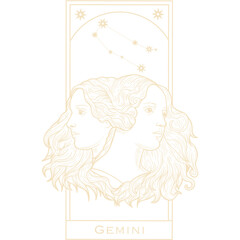 PNG illustration of zodiac signs in a synthage linear retro engraving style with baroque elements. Astrology and tarot	