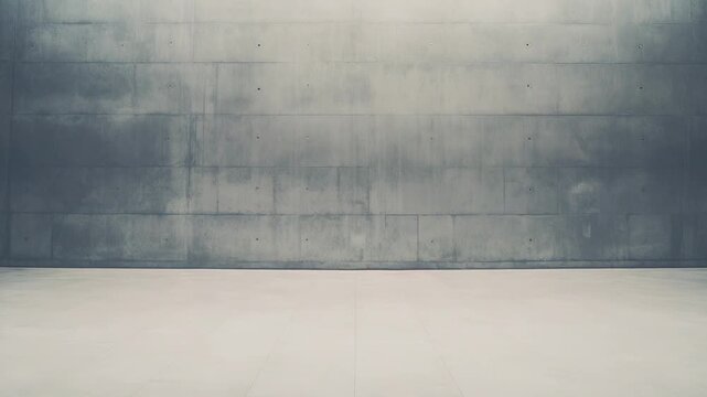 Empty concrete room featuring a stark, brutalist design with textured walls and a tiled floor, creating a minimalist backdrop for various marketing and architectural concepts