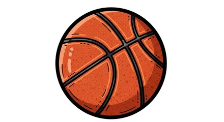 Obraz premium Cartoon style basketball illustration on a clean white background
