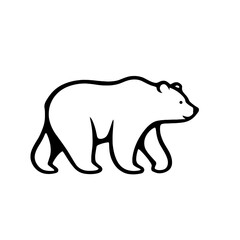 Fototapeta premium Grizzly Bear. Grizzly Bear simple black and white line art vector logo