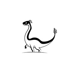 Obraz premium Maiasaura. Maiasaura simple black and white line art vector logo