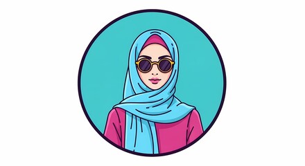 Woman wearing hijab and sunglasses