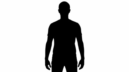Obraz premium Silhouette of a man standing against a white background.