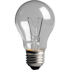 A clear light bulb illuminates the concept of bright ideas.