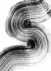 Abstract background. Black ink brush strokes, patterns, posters, cover.	