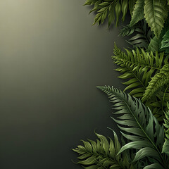 Border template with green leaves