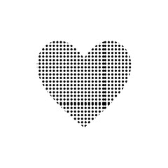 Modern heart symbol made of small dots on white background