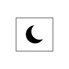 Obraz premium Simple black crescent moon symbol in square frame
