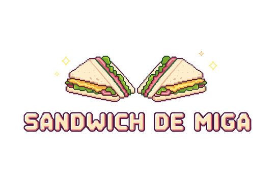 Retro pixel art sandwich design featuring classic miga style