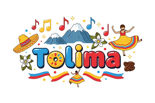 Colorful tolima celebration with mountains, music, and dance