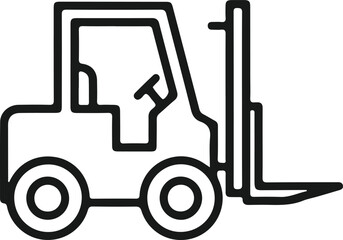 Simple forklift truck outline icon illustration