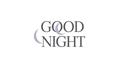 Fototapeta premium Good night message with crescent moon symbol