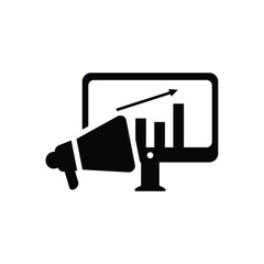Online marketing icon silhouette design