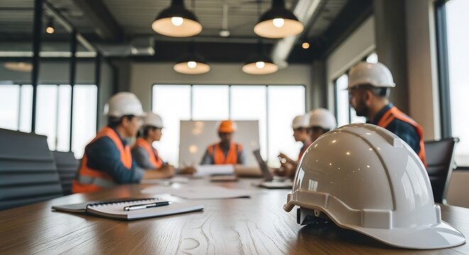 World health day background construction safety meeting planning
