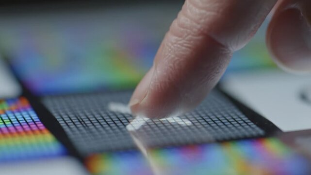 Finger tapping red button with white cross on digital display. Symbolizes rejection or cancellation in modern tech context. Perfect for user interface and technology related content.