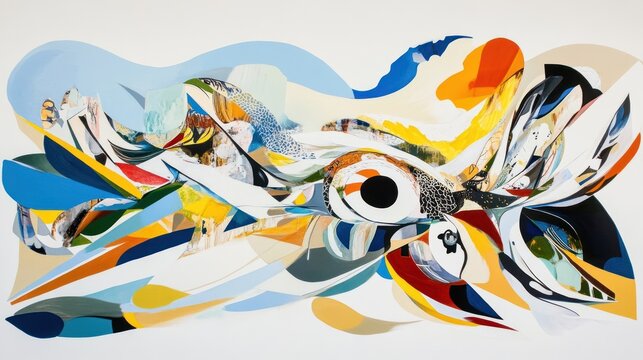 Abstract composition of fragmented forms