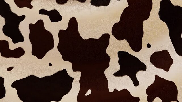 Horizontal 3d abstract cow animal pattern western banner template wallpaper copyspace background loop animation rustic spots texture fur hair farm ranch nature print fashion design textile fabric