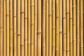 Fototapeta premium A close-up view of a bamboo wall, showcasing the natural texture and patterns of the bamboo stalks.