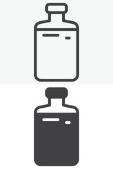 Reusable liquid bottle in different style icon set. Line, outline and solid icon with editable stroke vector sign and symbol. Liquid bottle icon for refill, recycling and ecology icon.
