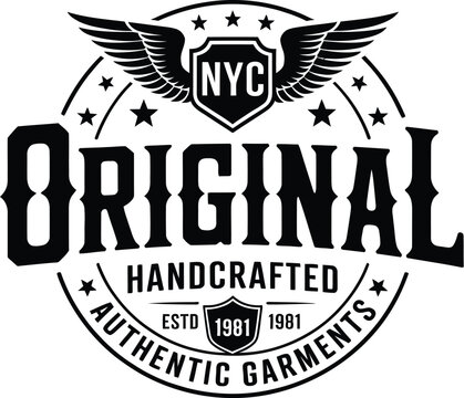 Black and white original handcrafted authentic garments with wings and stars