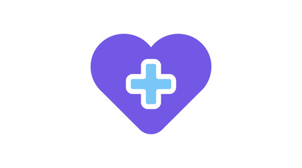 Obraz premium Heart with medical cross symbol, representing healthcare and support for World Cancer Day, isolated on a simple background, in vector illustration style