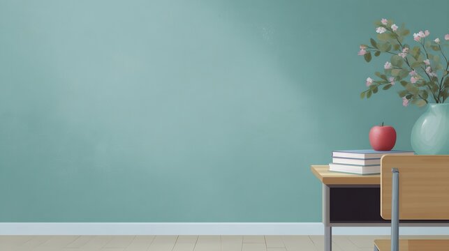 Green wall with a white border