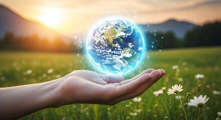 Naklejka premium Lucky four leaf clover on st patrick's day with green background and sunlight