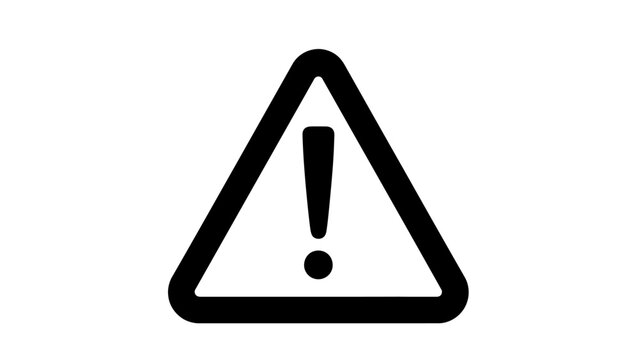 Simple black exclamation mark inside an equilateral triangle.