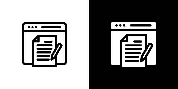 Copywriter icon concept with flat Black White Background. Vector illustration.