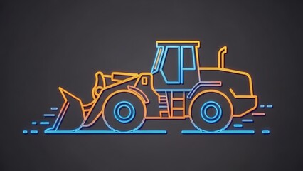 Neon Lit Wheel Loader Motion