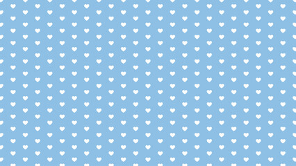 Cute white heart seamless pattern on pastel blue background. Minimalist romantic vector for boy baby shower, nursery decor, and fashion textile