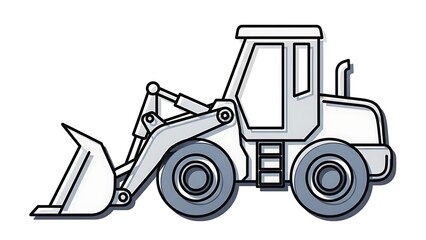 Fototapeta premium Modern wheel loader in action on construction site equipment