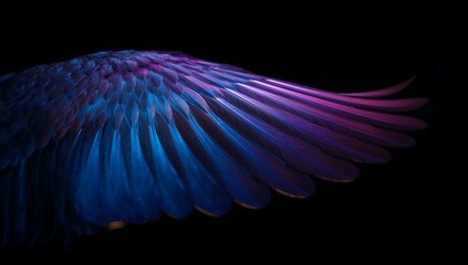 Obraz premium Vibrant blue and purple fish tail fins with iridescent scales against a dark background