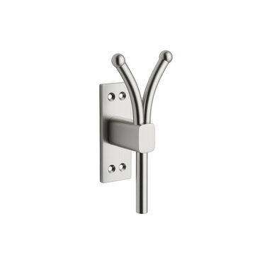 Silver metal latch hasp lock hardware isolated on transparent background for security box fastening and industrial door repair.