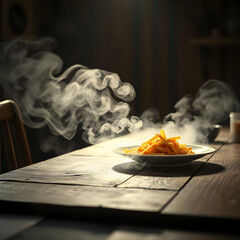 a plate of dried flowers